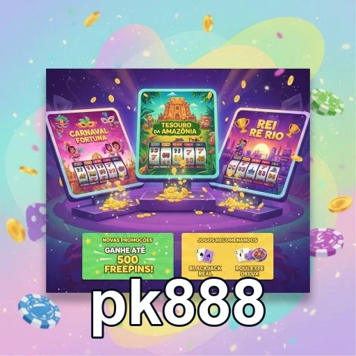 Ilustração de Explore o Cassino Online pk888 e suas Slots Viciantes